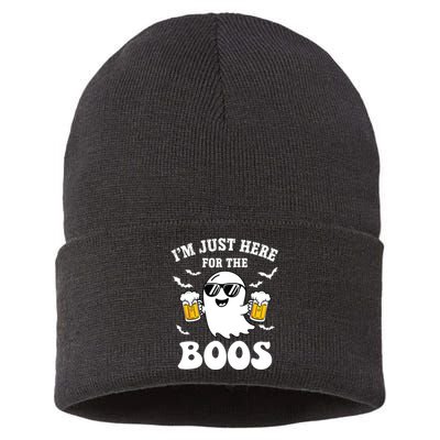 IM Just Here For The Boos Halloween Costume Sustainable Knit Beanie