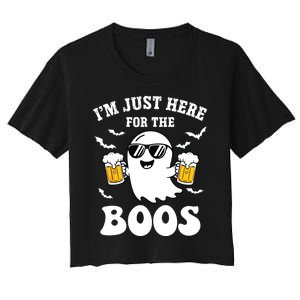 IM Just Here For The Boos Halloween Costume Women's Crop Top Tee