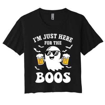 IM Just Here For The Boos Halloween Costume Women's Crop Top Tee