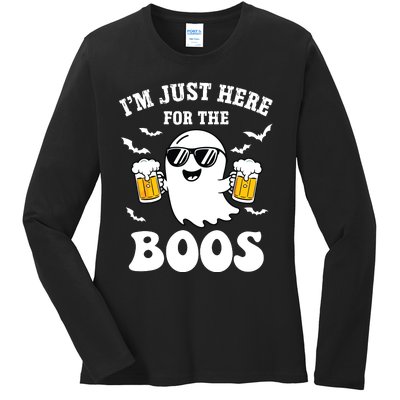 IM Just Here For The Boos Halloween Costume Ladies Long Sleeve Shirt