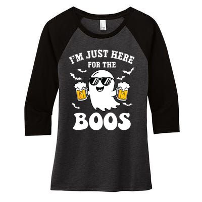 IM Just Here For The Boos Halloween Costume Women's Tri-Blend 3/4-Sleeve Raglan Shirt