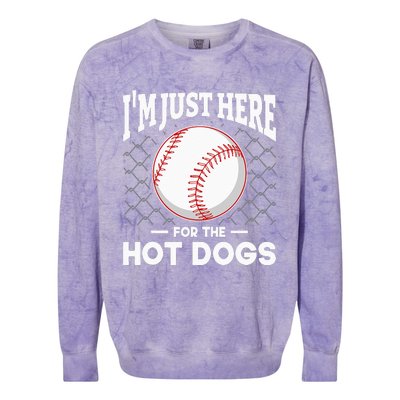 I'm Just Here For The Hot Dogs Summer Baseball Game Hotdog Colorblast Crewneck Sweatshirt