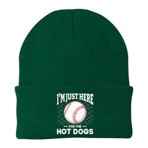 I'm Just Here For The Hot Dogs Summer Baseball Game Hotdog Knit Cap Winter Beanie