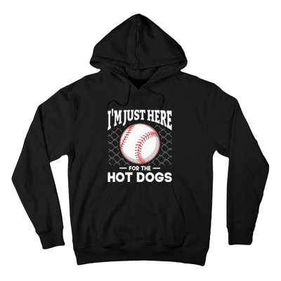 I'm Just Here For The Hot Dogs Summer Baseball Game Hotdog Hoodie