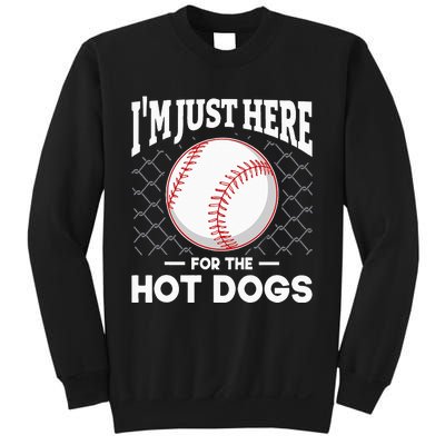 I'm Just Here For The Hot Dogs Summer Baseball Game Hotdog Sweatshirt