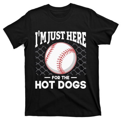 I'm Just Here For The Hot Dogs Summer Baseball Game Hotdog T-Shirt