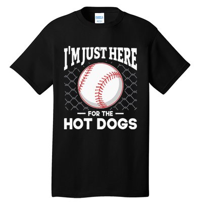 I'm Just Here For The Hot Dogs Summer Baseball Game Hotdog Tall T-Shirt