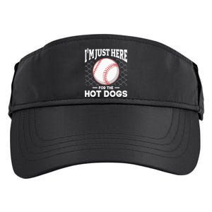 I'm Just Here For The Hot Dogs Summer Baseball Game Hotdog Adult Drive Performance Visor