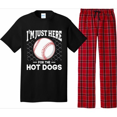 I'm Just Here For The Hot Dogs Summer Baseball Game Hotdog Pajama Set