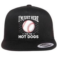 I'm Just Here For The Hot Dogs Summer Baseball Game Hotdog Flat Bill Trucker Hat