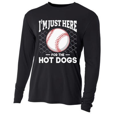 I'm Just Here For The Hot Dogs Summer Baseball Game Hotdog Cooling Performance Long Sleeve Crew