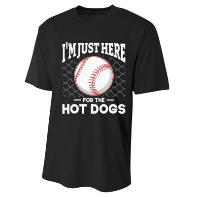 I'm Just Here For The Hot Dogs Summer Baseball Game Hotdog Performance Sprint T-Shirt