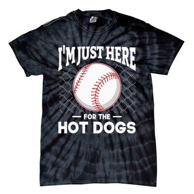 I'm Just Here For The Hot Dogs Summer Baseball Game Hotdog Tie-Dye T-Shirt