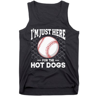 I'm Just Here For The Hot Dogs Summer Baseball Game Hotdog Tank Top