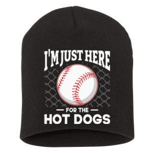 I'm Just Here For The Hot Dogs Summer Baseball Game Hotdog Short Acrylic Beanie