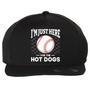 I'm Just Here For The Hot Dogs Summer Baseball Game Hotdog Wool Snapback Cap