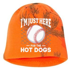 I'm Just Here For The Hot Dogs Summer Baseball Game Hotdog Kati - Camo Knit Beanie