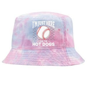 I'm Just Here For The Hot Dogs Summer Baseball Game Hotdog Tie-Dyed Bucket Hat