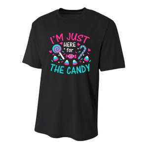 Im Just Here For The Candy Halloween Youth Performance Sprint T-Shirt