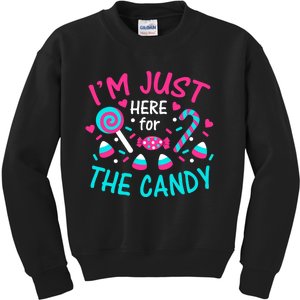 Im Just Here For The Candy Halloween Kids Sweatshirt