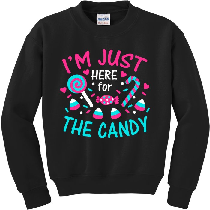 Im Just Here For The Candy Halloween Kids Sweatshirt