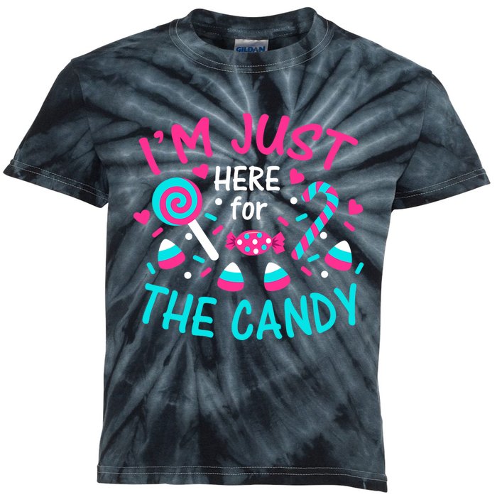 Im Just Here For The Candy Halloween Kids Tie-Dye T-Shirt