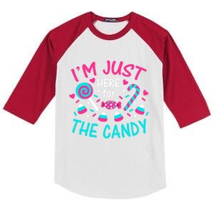 Im Just Here For The Candy Halloween Kids Colorblock Raglan Jersey