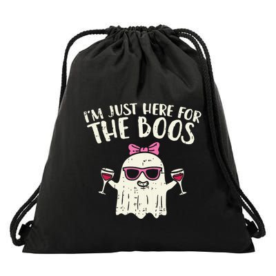 Im Just Here For The Boos Funny Halloween Costume For Women Drawstring Bag