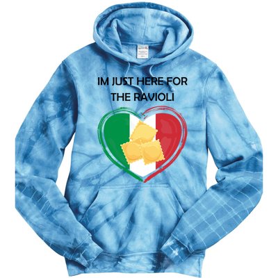 Im Just Here For The Ravioli Funny Italian Humor Italy Food Tie Dye Hoodie