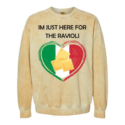 Im Just Here For The Ravioli Funny Italian Humor Italy Food Colorblast Crewneck Sweatshirt