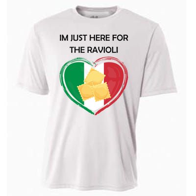 Im Just Here For The Ravioli Funny Italian Humor Italy Food Cooling Performance Crew T-Shirt