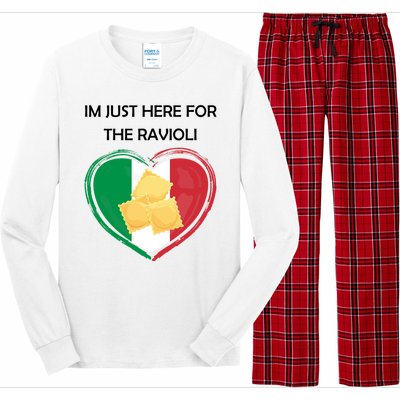 Im Just Here For The Ravioli Funny Italian Humor Italy Food Long Sleeve Pajama Set