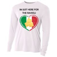 Im Just Here For The Ravioli Funny Italian Humor Italy Food Cooling Performance Long Sleeve Crew