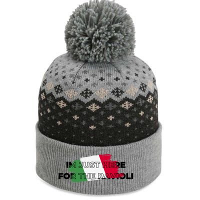 Im Just Here For The Ravioli Funny Italian Humor Italy Food The Baniff Cuffed Pom Beanie