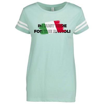 Im Just Here For The Ravioli Funny Italian Humor Italy Food Enza Ladies Jersey Football T-Shirt