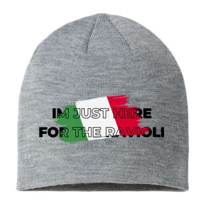 Im Just Here For The Ravioli Funny Italian Humor Italy Food Sustainable Beanie