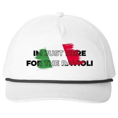 Im Just Here For The Ravioli Funny Italian Humor Italy Food Snapback Five-Panel Rope Hat