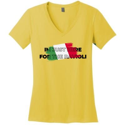 Im Just Here For The Ravioli Funny Italian Humor Italy Food Women's V-Neck T-Shirt