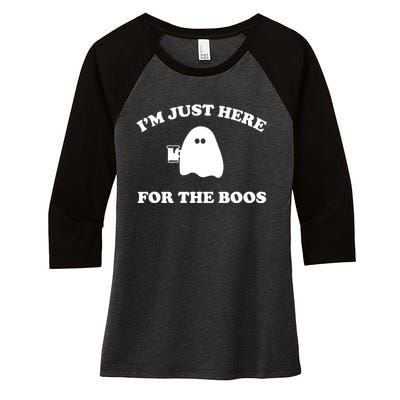 IM Just Here For The Boos Halloween Women's Tri-Blend 3/4-Sleeve Raglan Shirt