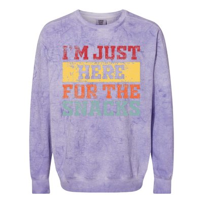 Im Just Here For The Snacks Funny Saying Colorblast Crewneck Sweatshirt