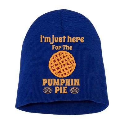 Im Just Here For The Pie Gift Funny Thanksgiving Food Joke Meaningful Gift Short Acrylic Beanie