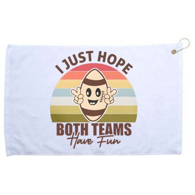 I Just Hope Both Teams Have Fun Vintage Football Lover Team Grommeted Golf Towel