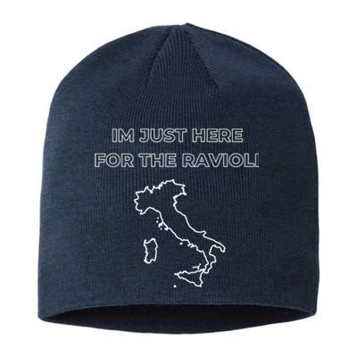 Im Just Here For The Ravioli Funny Italian Humor Italy Food Sustainable Beanie