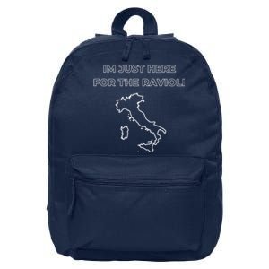 Im Just Here For The Ravioli Funny Italian Humor Italy Food 16 in Basic Backpack