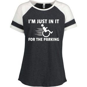 IM Just In It For The Parking Wheelchair Disability Gift Enza Ladies Jersey Colorblock Tee