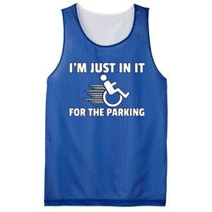 IM Just In It For The Parking Wheelchair Disability Gift Mesh Reversible Basketball Jersey Tank