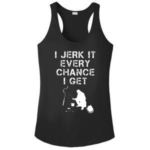 I Jerk It Every Chance I Get Funny Fishing Ladies PosiCharge Competitor Racerback Tank