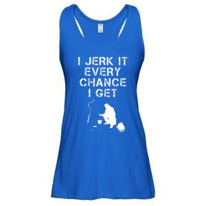 I Jerk It Every Chance I Get Funny Fishing Ladies Essential Flowy Tank