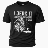 I Jerk It Every Chance I Get Fishing Angling Fisherman Cooling Performance Crew T-Shirt