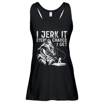 I Jerk It Every Chance I Get Fishing Angling Fisherman Ladies Essential Flowy Tank
